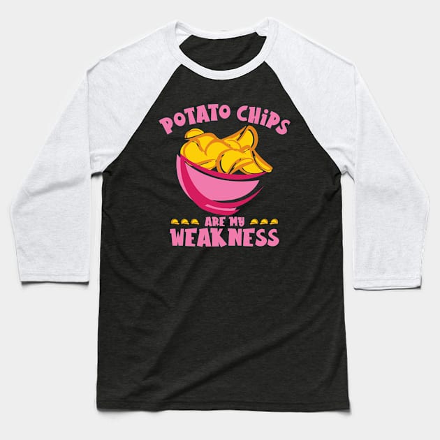 Potato Chips Are My Weakness Potato Chips Baseball T-Shirt by Tom´s TeeStore